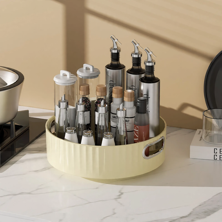 Large rotating spice rack, plastic, retro design