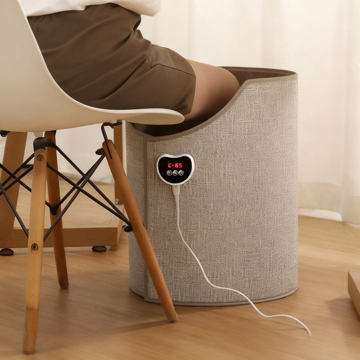 Electric foot warmer with button control