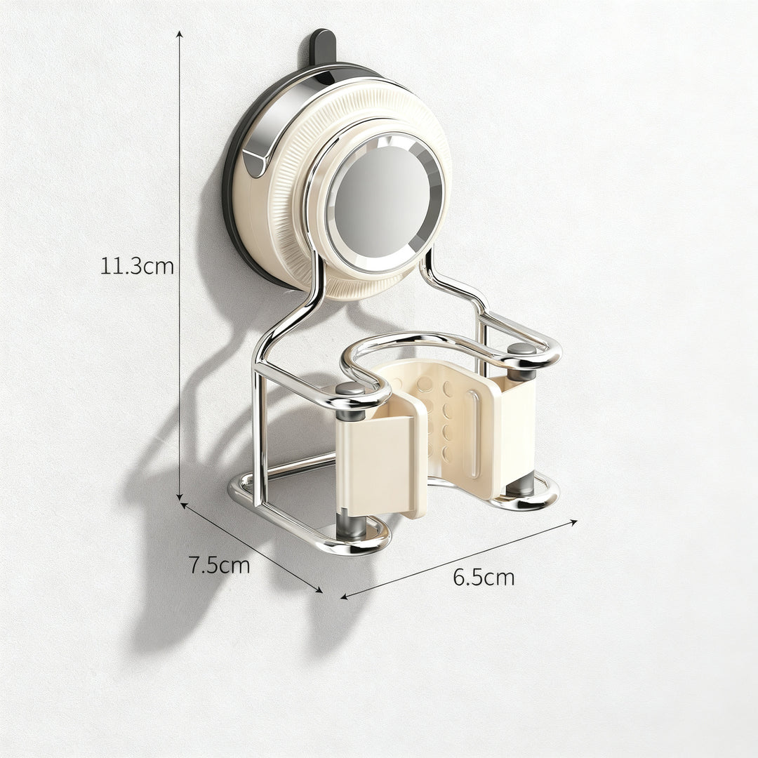 Suction cup wall holder for mop and broom without drilling