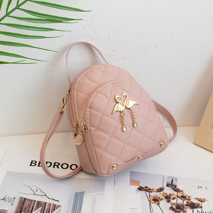 Embroidered backpack made of PU material