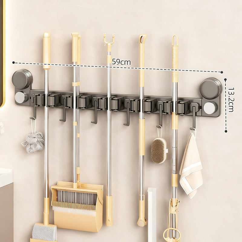 Suction cup wall holder for cleaning tools