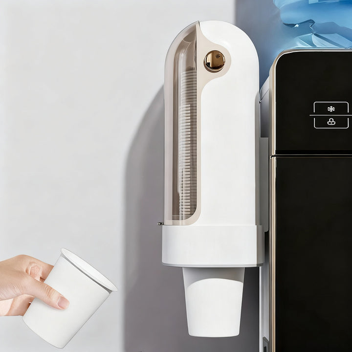 Wall holder for paper cups, self-adhesive