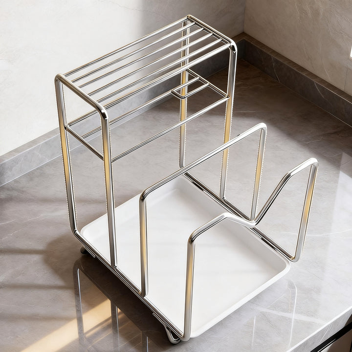Multifunctional knife block set with catch tray