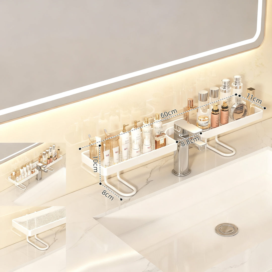 Bathroom shelf for sink without drilling