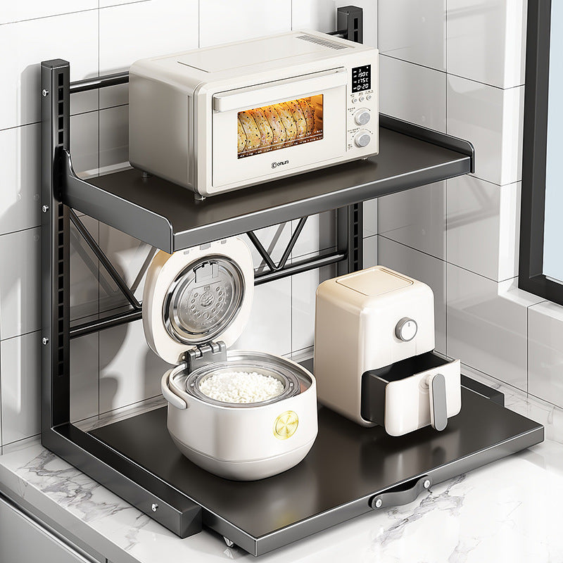 Kitchen shelf on wheels, 2 levels, height adjustable