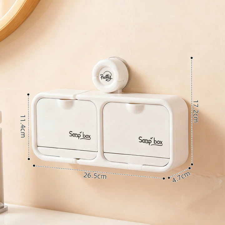 Wall-mounted soap dish with suction cup