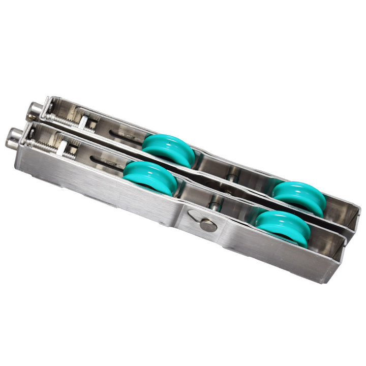 Push trolley double wheel stainless steel for glass sliding walls