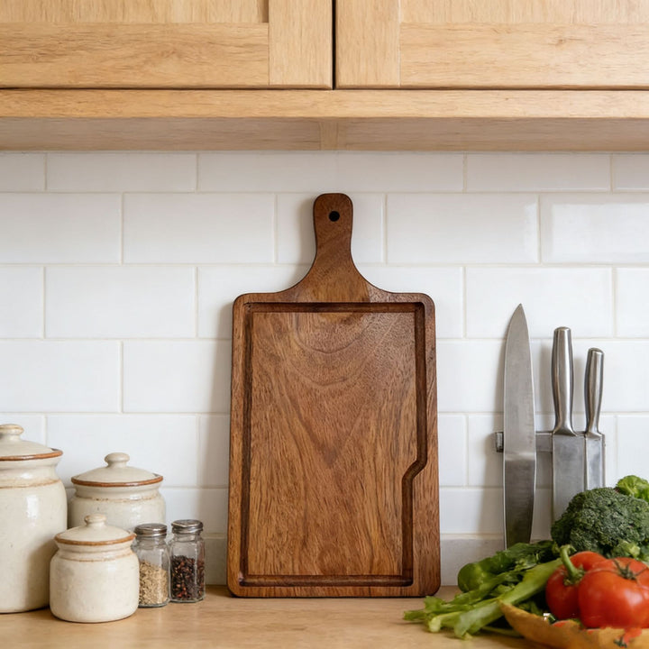 Wood cutting board, square, single or 3-piece set