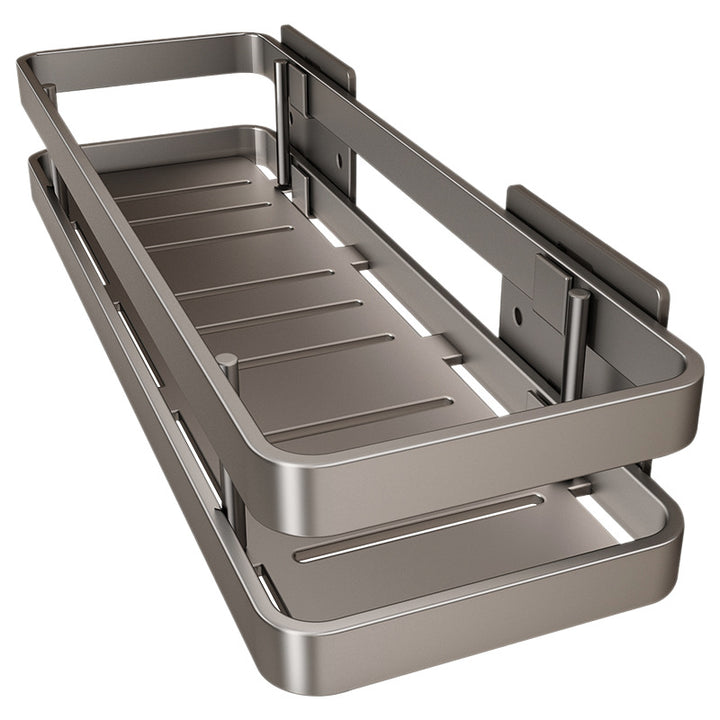 Stainless steel bath shelf without drilling