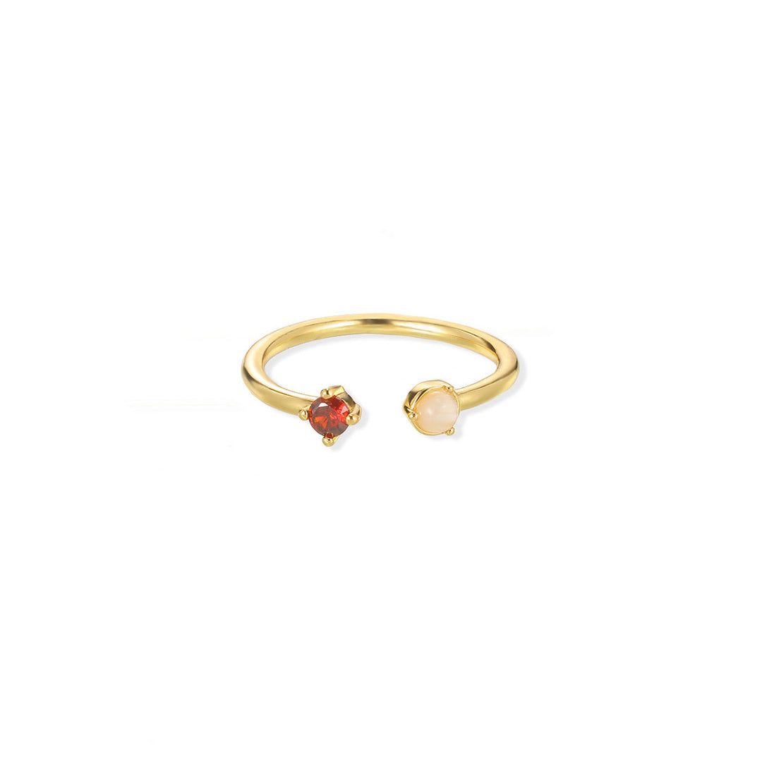 Birthstone ring, adjustable
