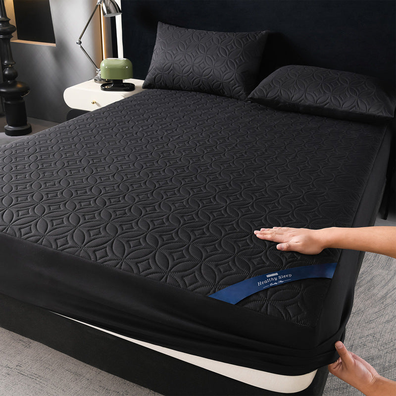 Waterproof fitted sheet with padding