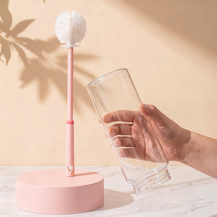 Silicone cleaning brush for baby bottles and teats