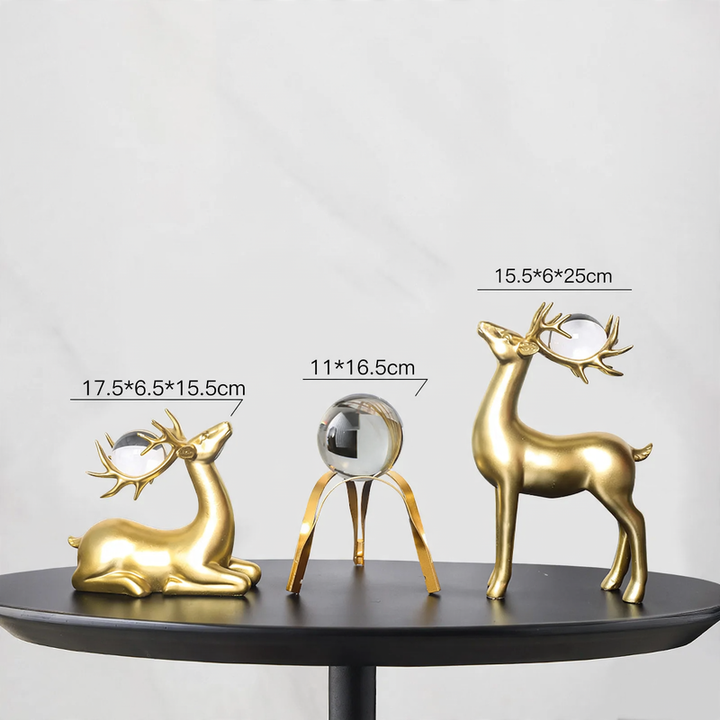Crystal ball decorative figure modern design metal