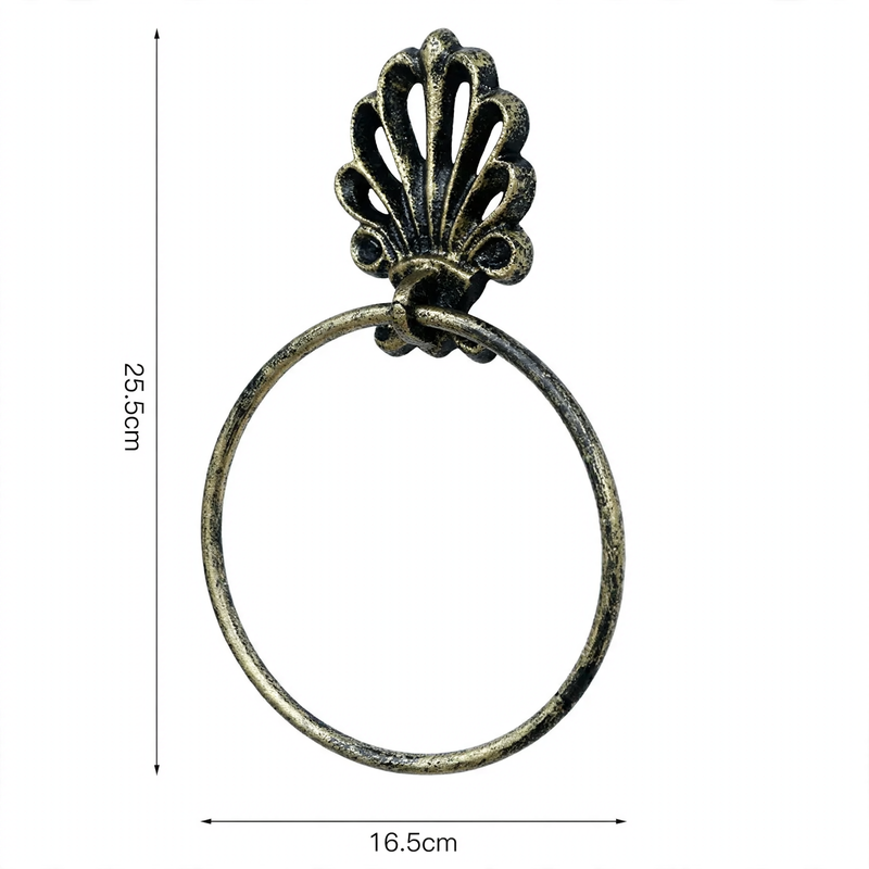Cast iron towel ring, vintage style, black