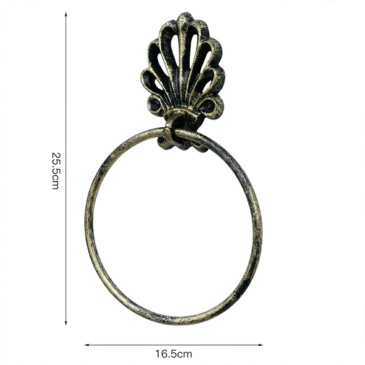 Cast iron towel ring, vintage style, black