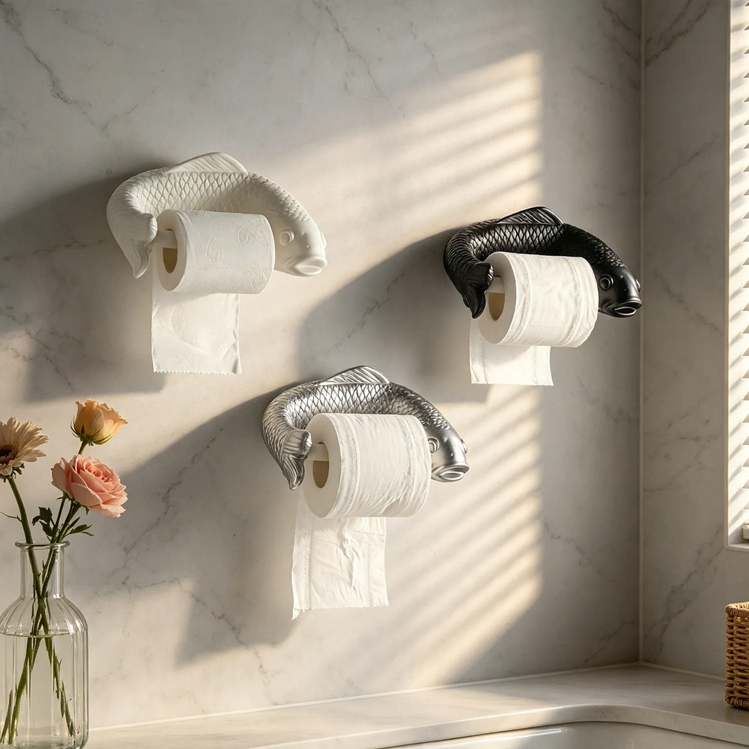 Creative fish-shaped paper towel box, wall-mounted