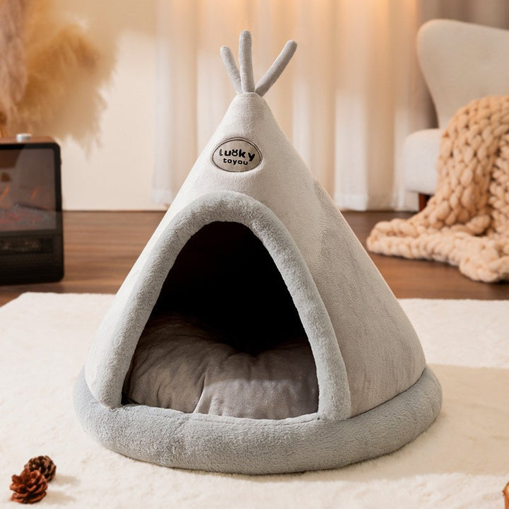 Enclosed house tent for cats and small dogs