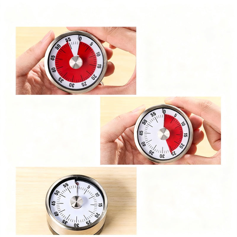 Mechanical kitchen timer with magnet holder