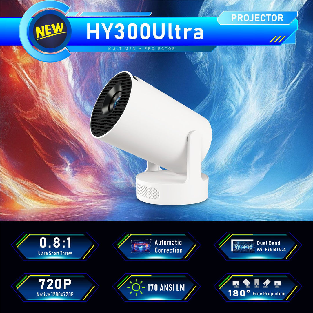 Portable LED Projector, 20–60 Inch