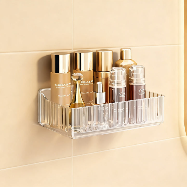 Acrylic wall shelf for bathroom, no drilling