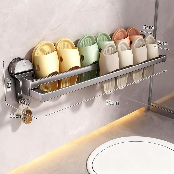 Wall-mounted slipper rack made of space aluminum