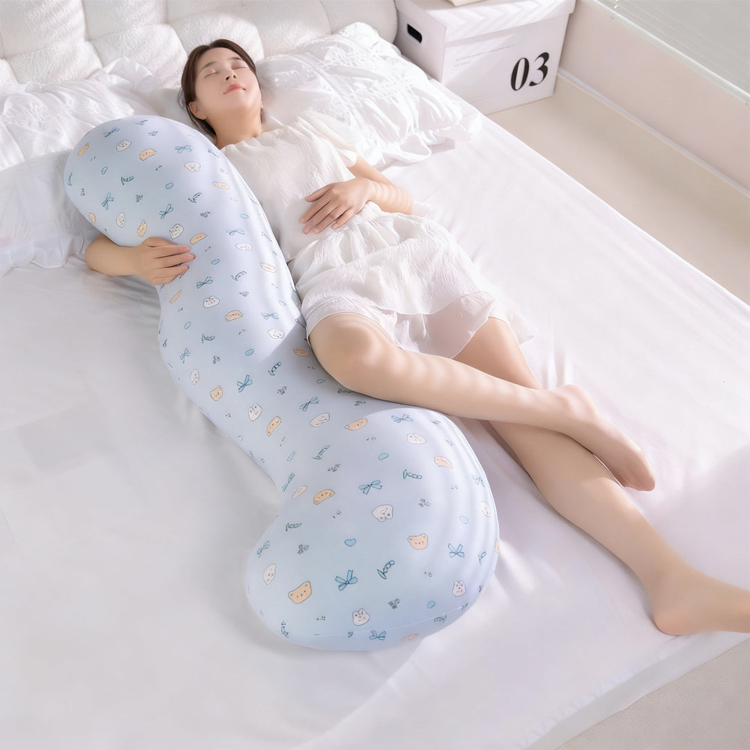 Side sleeper pillow made of cotton, 115 × 48 cm