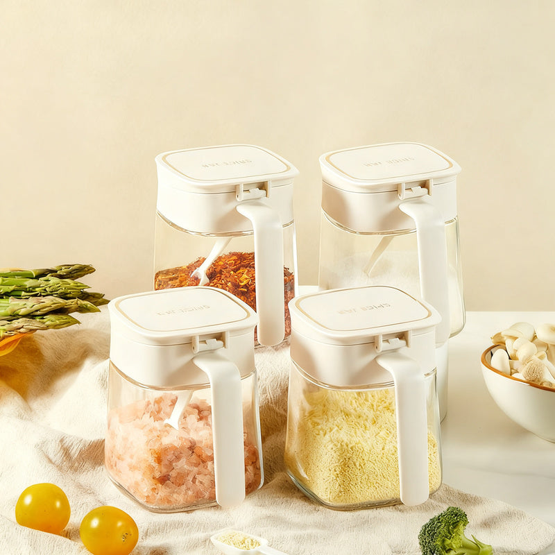 Glass spice boxes with lid, modern
