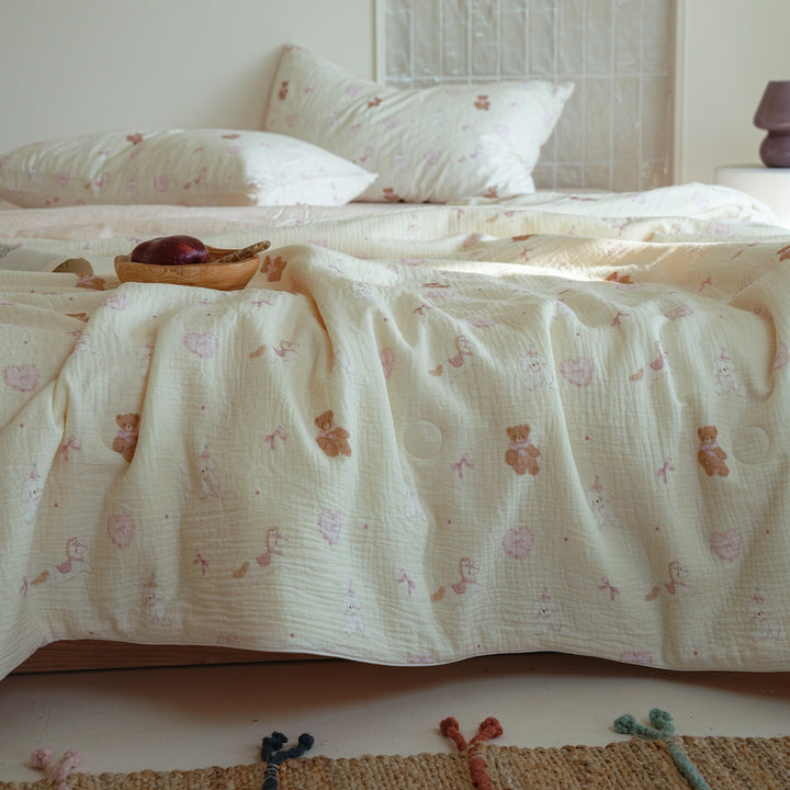 Cotton summer blanket with soy fiber, four pieces