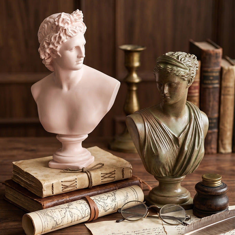 Bust made of synthetic resin, decorative figure