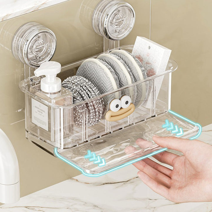 Wall shelf for kitchen with suction cup, no drilling