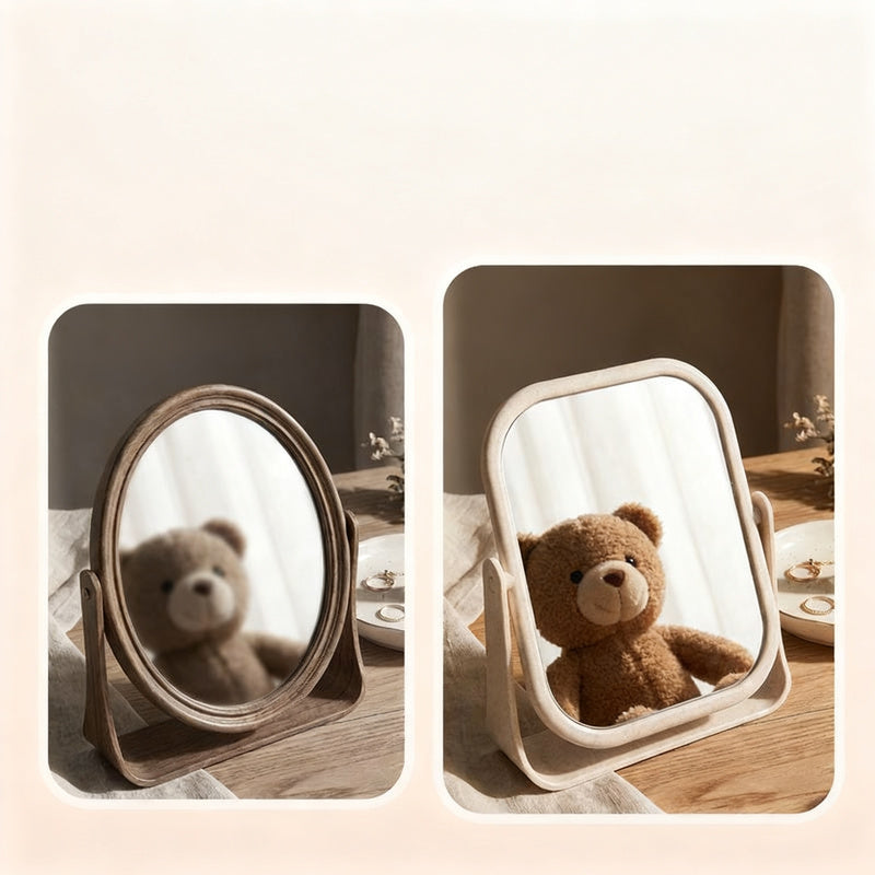 Table mirror, round, 360° rotatable