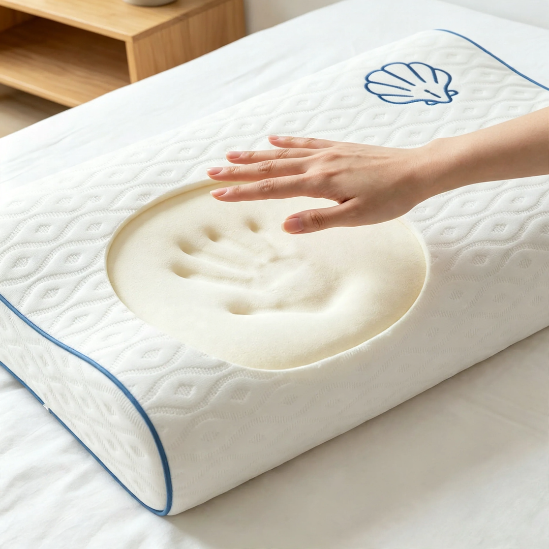 Memory foam neck support pillow, wave cut