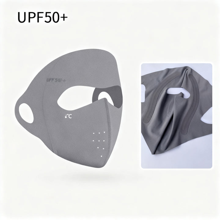 UV protection face mask with ear loops and neck protection