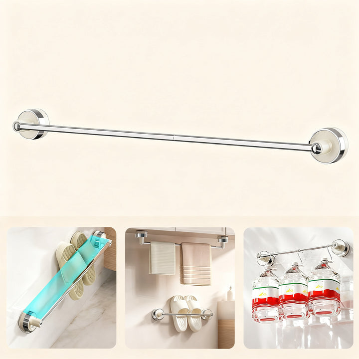 Expandable suction cup shoe rack for bathroom