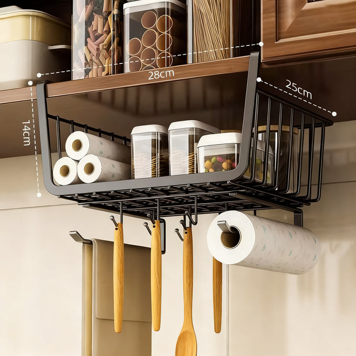 Wall-mounted kitchen shelf made of carbon steel