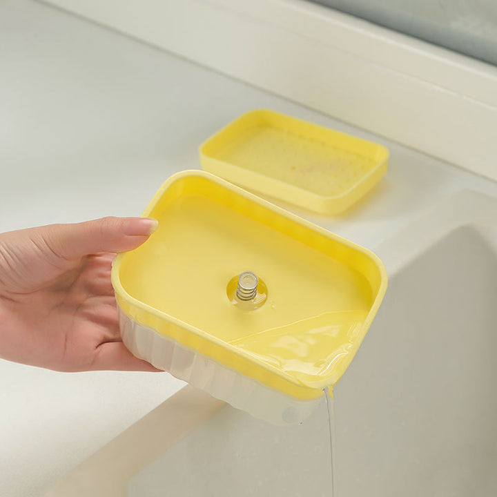 Dish soap dispenser with sponge holder