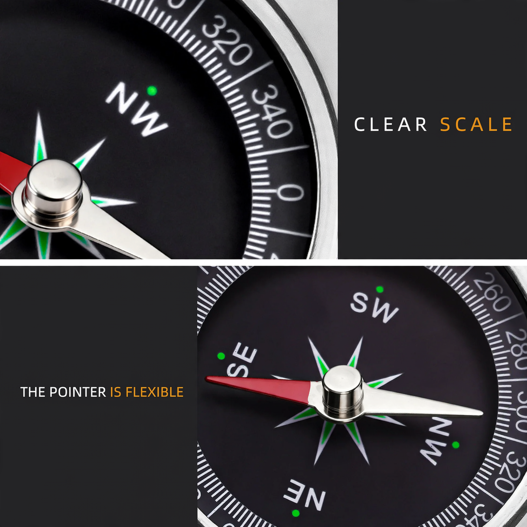 Compass made of stainless steel, diameter 60 mm