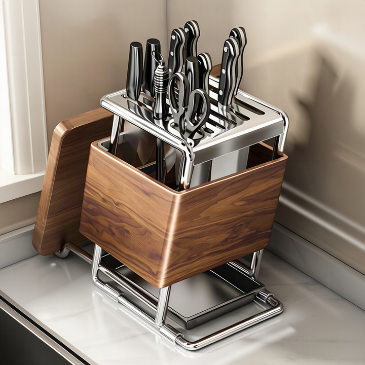 Knife holder and cutlery stand, wood look