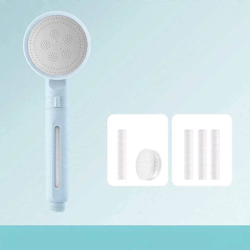 Shower head with filtration system and rain function