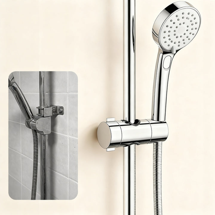 Shower head holder without drilling, adjustable