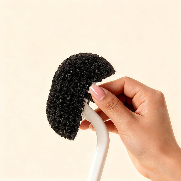 Toilet brush with holder, wall mountable