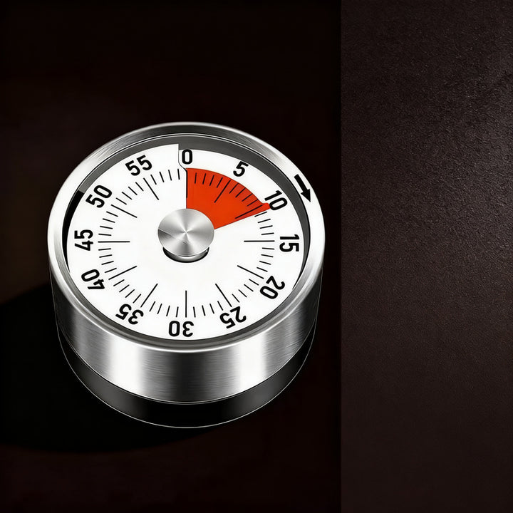 Mechanical kitchen timer with magnet holder