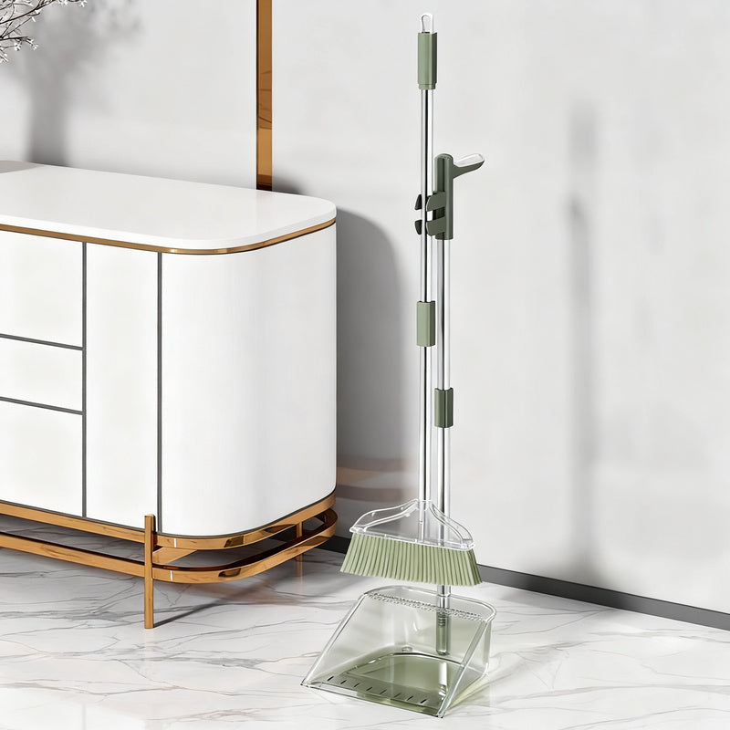 Broom set with scoop and dustpan