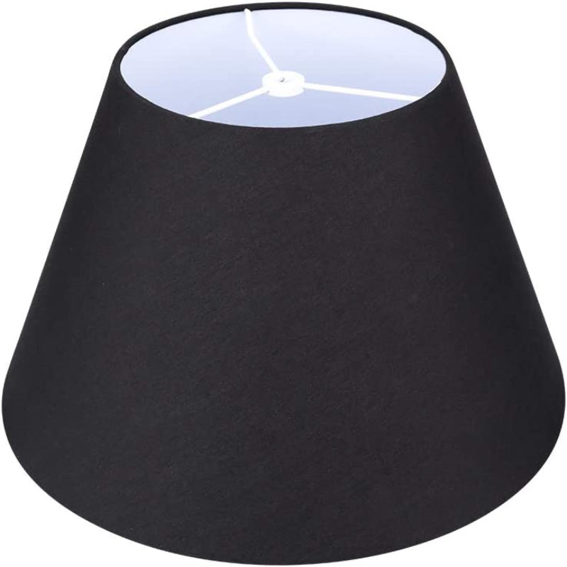 Stornfield | Medium Barrel Fabric Lamp Shade for Table and Floor Lamps, 7x13x7.8 Inches, Natural Ventilated Linen, Handmade, Spider (White)