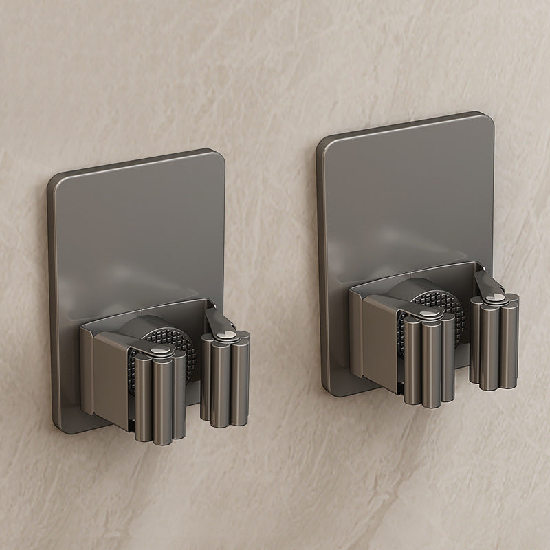 Stainless steel holder for mop and broom