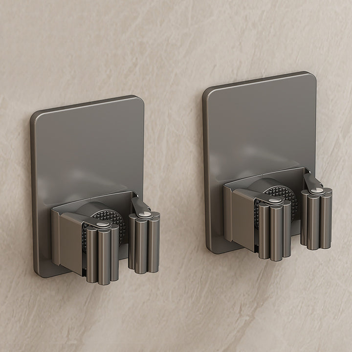 Stainless steel holder for mop and broom