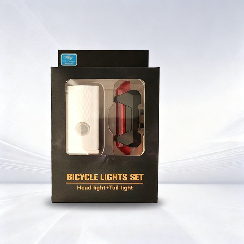 Bicycle light set, USB rechargeable, waterproof