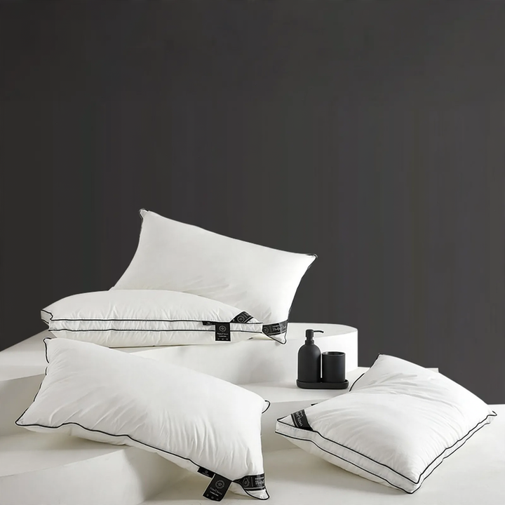 Down pillow with cotton cover, 48×74 cm