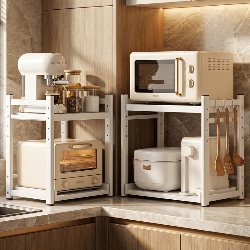 Kitchen shelf with drawer, adjustable, cream