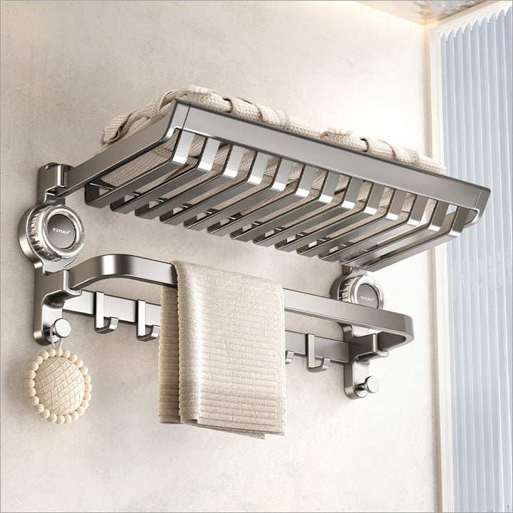Aluminum suction cup towel holder, modern